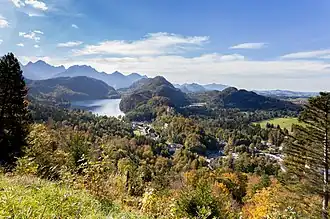 The Alpsee — with Neuschwanstein and Hohenschwangau castles