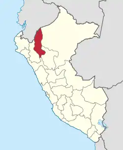 Location of Amazonas Province in Perú