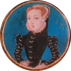 Amy Robsart – The Beaufort Miniature by Levina Teerlinc, c. 1559.[note 2] Private Collection