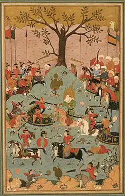 A painting depicting battle scene