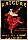 Uricure (ad for a rheumatism, gout and arthritis remedy, 1910)