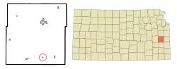 Location within Anderson County and Kansas