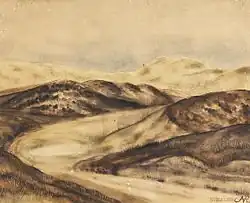 Anita Rée Die Oase in Kampen, 1932/33, Watercolor 39 cm × 49 cm (15+1⁄4 in × 19+1⁄4 in)