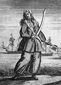 Engraving of Anne Bonny in the 1725 edition