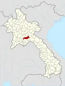 Location of Anouvong district in Laos