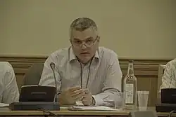 Sarafian at a meeting on Turkish politics in the UK parliament