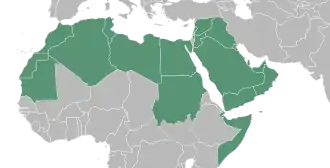 Map of the Arab region