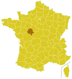 Locator map, archdiocese of Tours