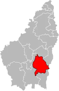 Situation of the canton of Berg-Helvie in the department of Ardèche