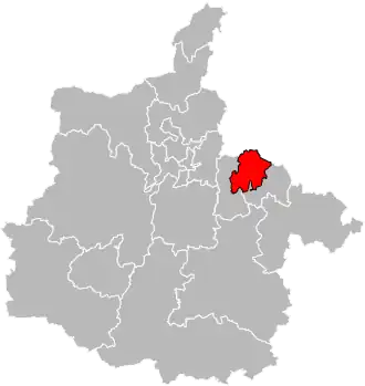Situation of the canton of Sedan-2 in the department of Ardennes