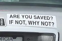 A bumper sticker