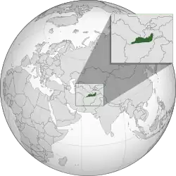 Turkic-inhabited areas (according to the CIA, 2005)