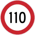 Maximum speed limit (110&nbsp;km/h)