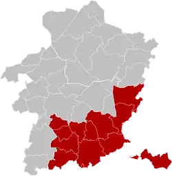 Location of the arrondissement in Limburg