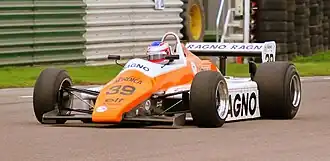 A 1982 Arrows A5 Formula One car, being shaken down during a test session at Mallory Park