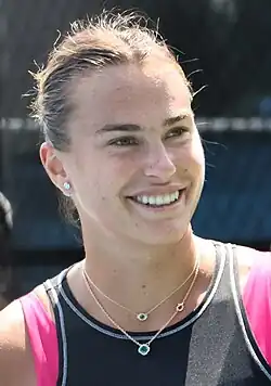 Image 25Aryna Sabalenka, 2024 women's singles champion. It was her third major title. (from US Open (tennis))