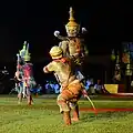 Khon performance at Atthami Bucha Festival in Wat Phra Borom That Thung Yang, Uttaradit province