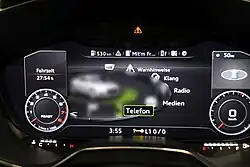 MMI-Menu on Audi virtual cockpit, Audi TT 8S