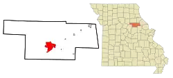 Location in Audrain County in the State of Missouri