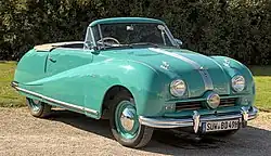 Austin A90 Atlantic convertible (with top down)