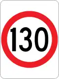 (R4-1) 130 km/h Speed Limit (used in the Northern Territory)