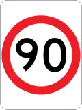 (R4-1) 90 km/h Speed Limit