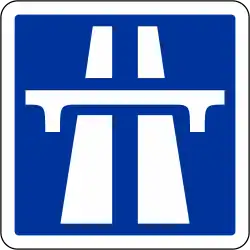 Sign used denote the start of an Autoroute