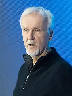 James Cameron speaking in 2022
