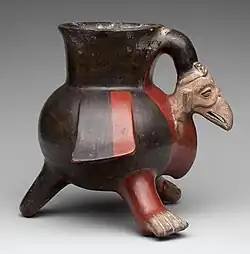 Aztec vulture vessel in the Metropolitan Museum of Art. 1200-1521.