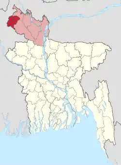 Location of Thakurgaon District in Bangladesh