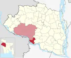 Location of Bagha Upazila