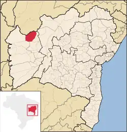 Location of Santa Rita de Cássia in Bahia