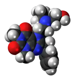 Space-filling model of the bamifylline molecule