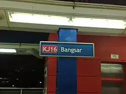 Bangsar station signange.