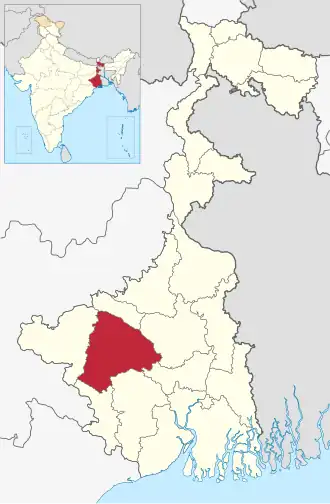 Location of Bankura district in West Bengal