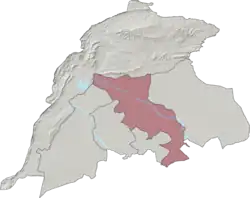 Bannu Tehsil (red) in Bannu District