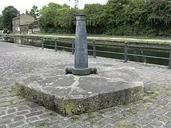 The base of a wharfe crane close to Apperley Bridge Marina