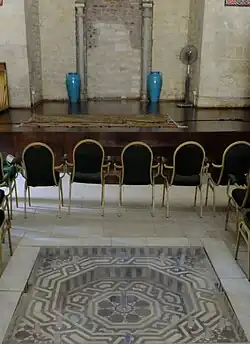 Marble fountain in the qa'a (reception hall) of the Bashtak palace.