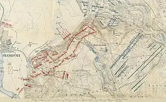 19th century map showing disposition of troops
