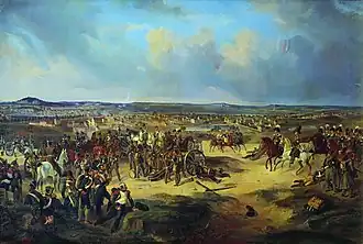 Painting shows the Battle of Paris.