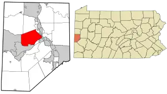 Location in Beaver County and state of Pennsylvania