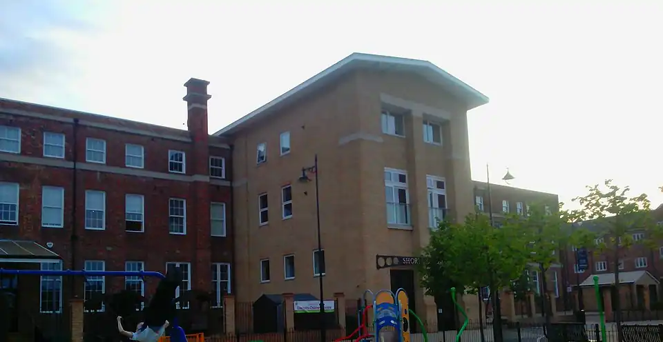 The back of the refurbished Shorts Building