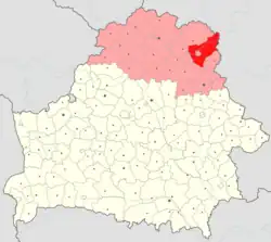 Location of Vitebsk District within Vitebsk Region
