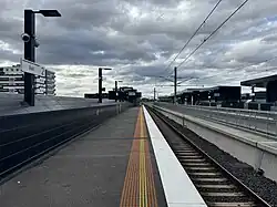 Northbound view from PLatform 2 at Bell station
