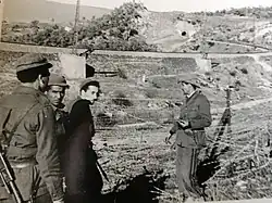An NLA Team inspects the Morice Line by the Ouenza railway track. Circa 1958-59. The photo features Abderrahmane Bensalem, one of the senior commander of the Eastern Base.
