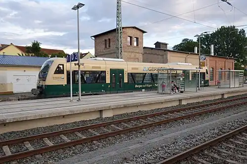 Pressnitztalbahn Regio-Shuttle towards Lauterbach Mole