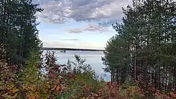 Bergwitz lake with Bergwitz in the background