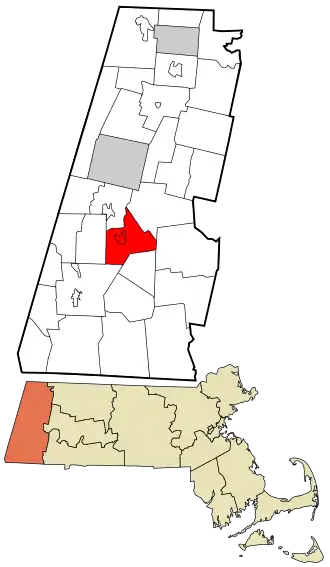 Location in Berkshire County and Massachusetts.