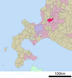 Location of Bibai in Hokkaido (Sorachi Subprefecture)