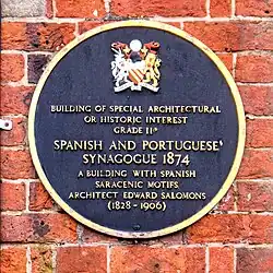 Blue Plaque commemorating Salomon on the Manchester Jewish Museum